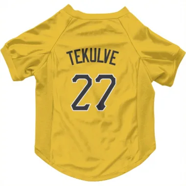 Gold Pittsburgh Pirates Kent Tekulve   Dog & Cat Pet Jersey